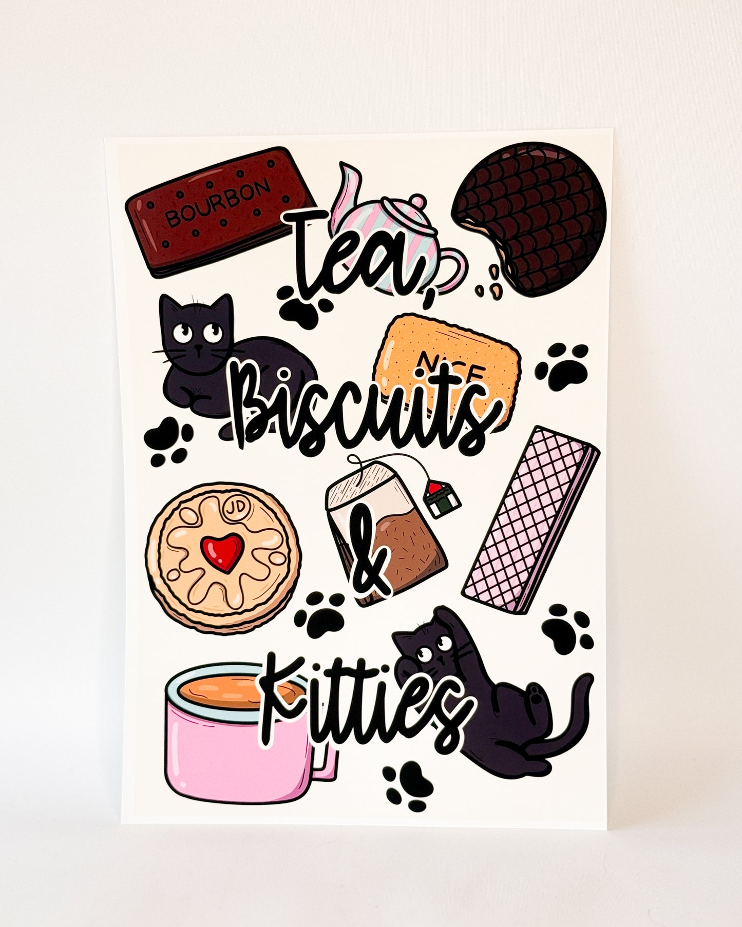 TEA BISCUITS & KITTIES PRINT
