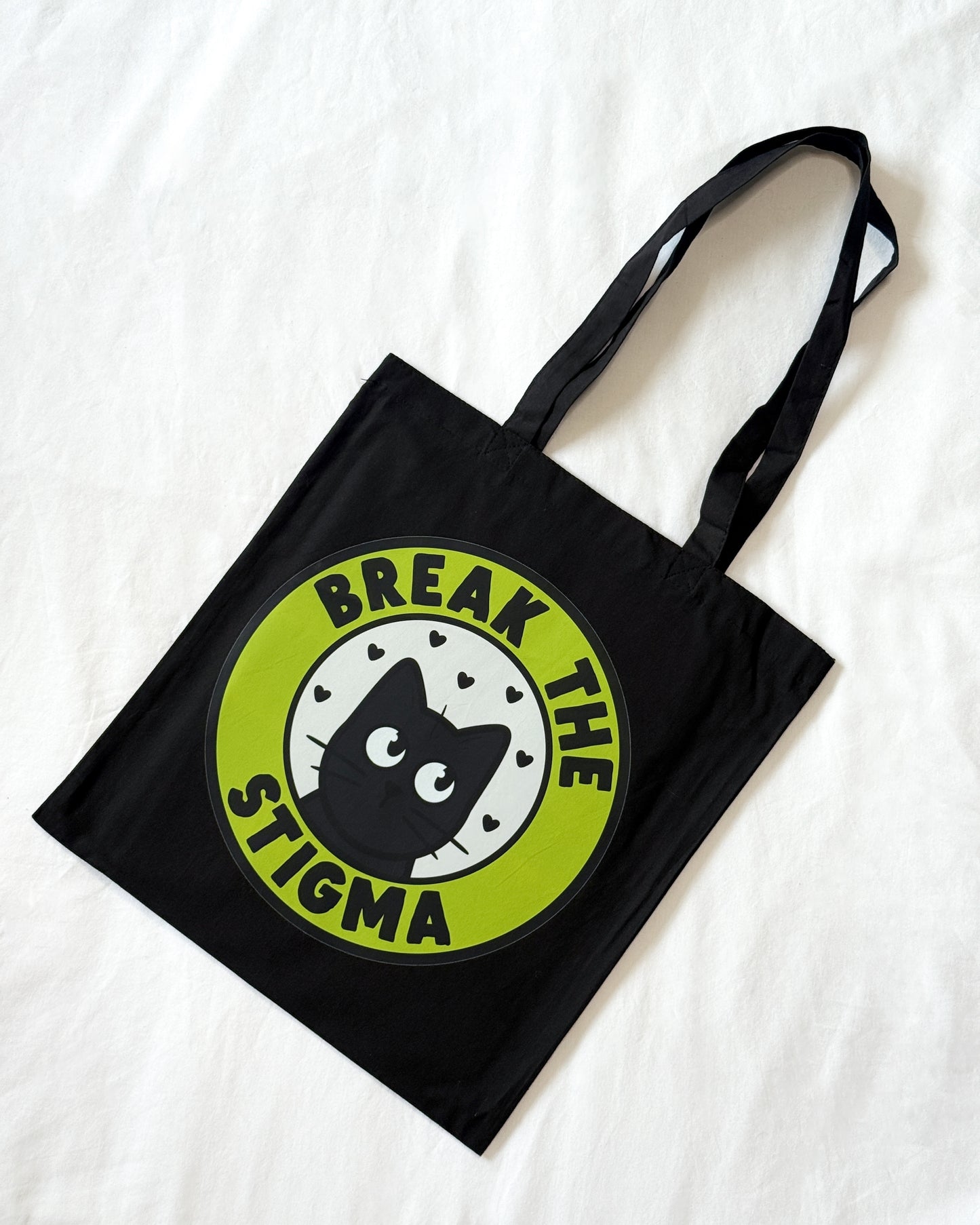 BLACK CAT BREAK THE STIGMA TOTE BAG