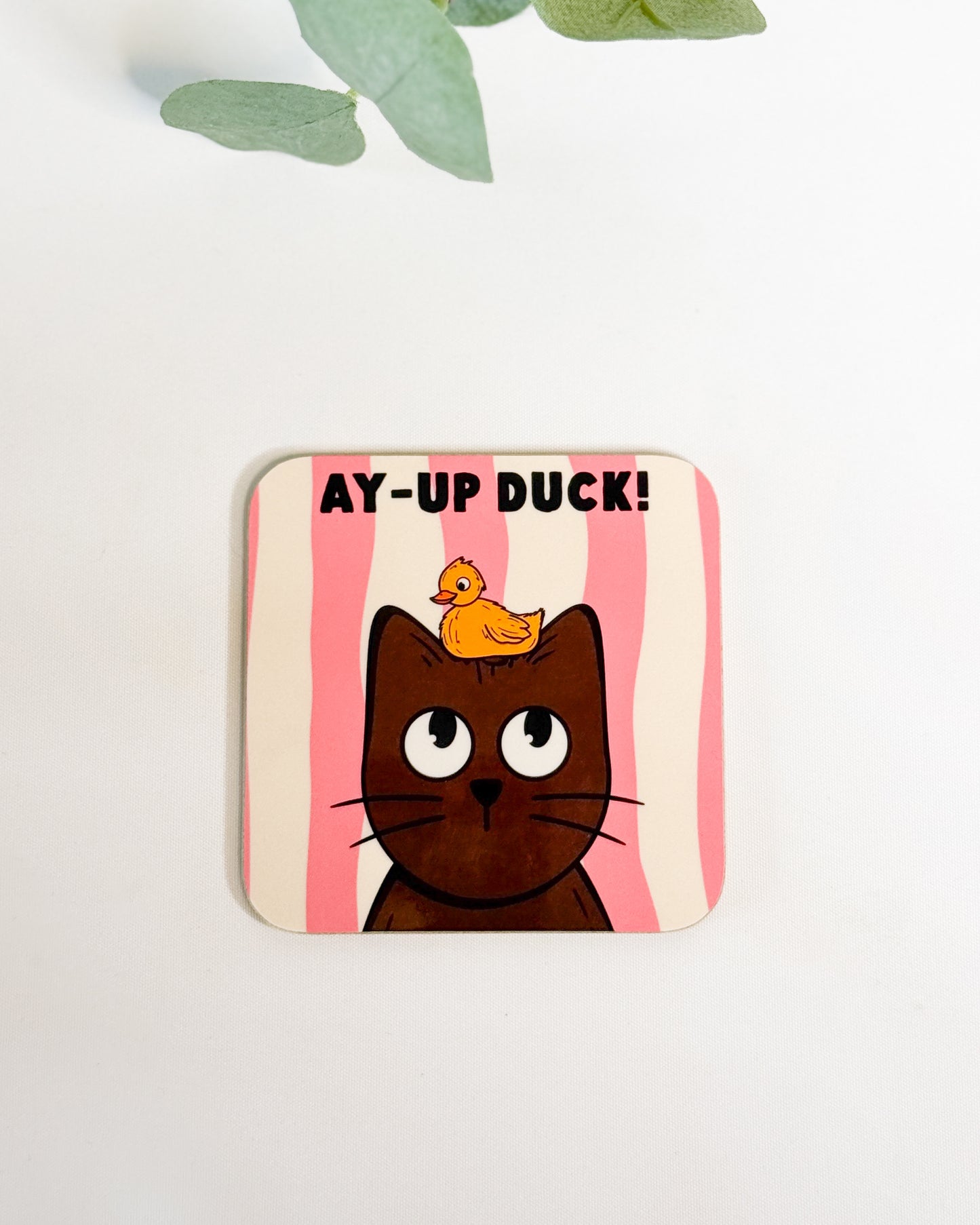 AY-UP DUCK BLACK CAT COASTER
