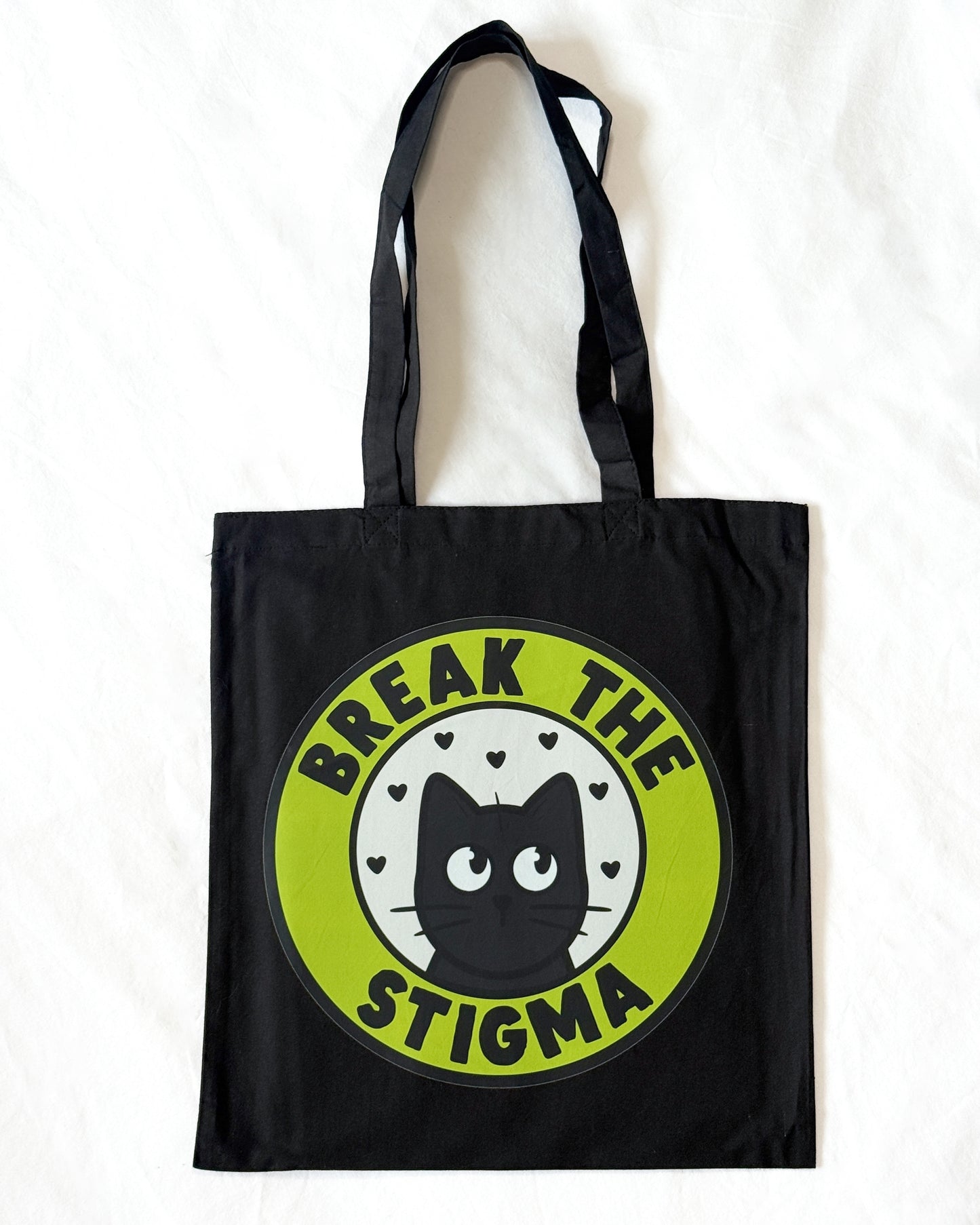 BLACK CAT BREAK THE STIGMA TOTE BAG