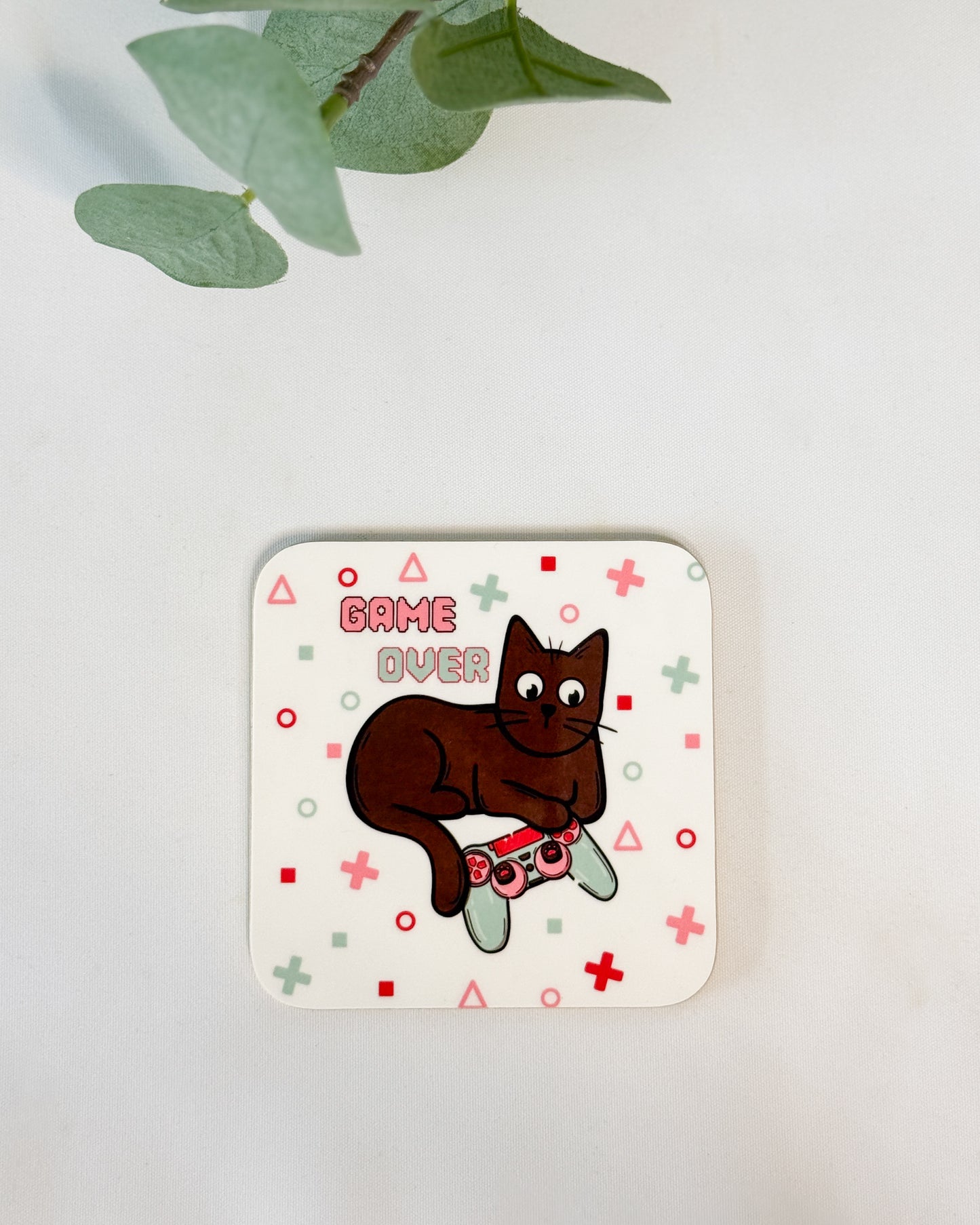 GAME OVER BLACK CAT COASTER