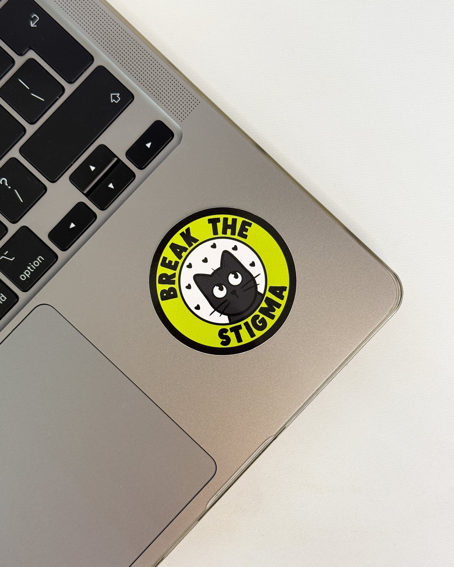 BREAK THE STIGMA BLACK CAT GLOSSY VINYL STICKER