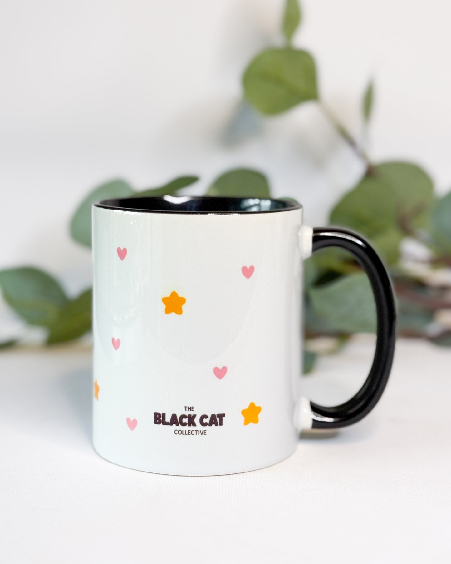 A PURR A DAY KEEPS THE SADNESS AWAY BLACK CAT MUG