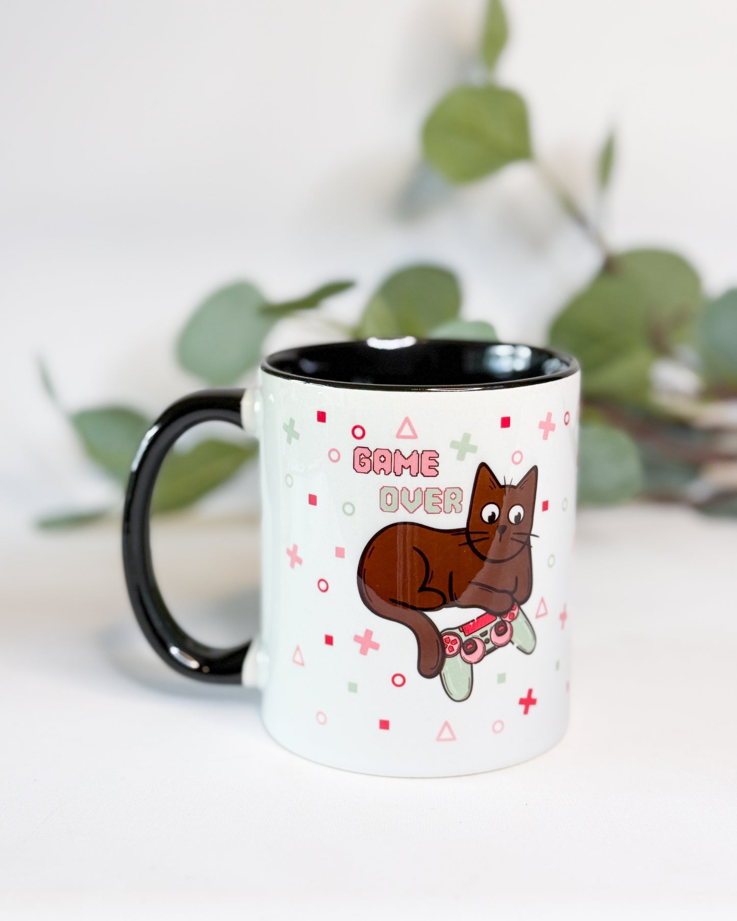 GAME OVER BLACK CAT MUG