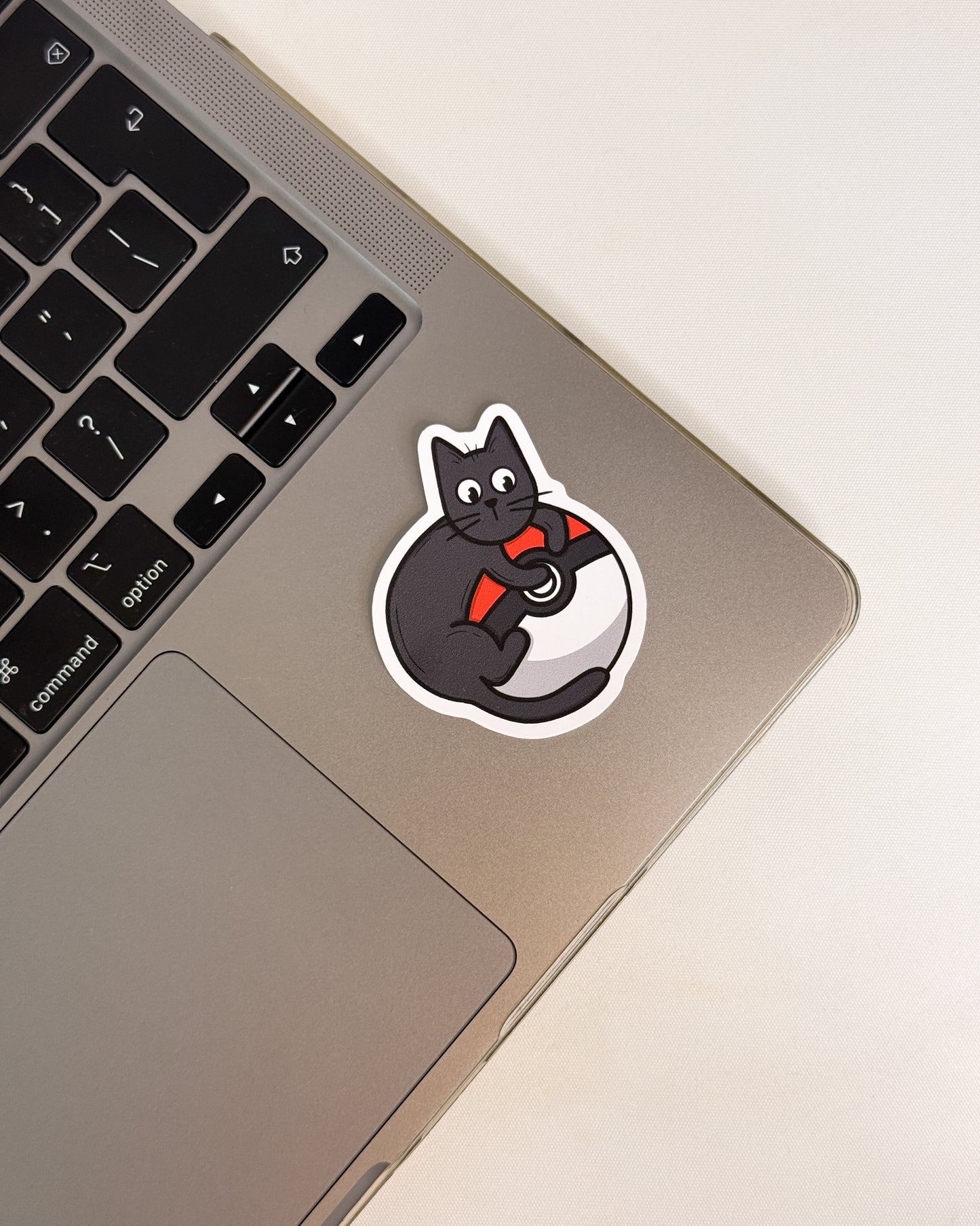 BLACK CAT POKEBALL GLOSSY VINYL STICKER