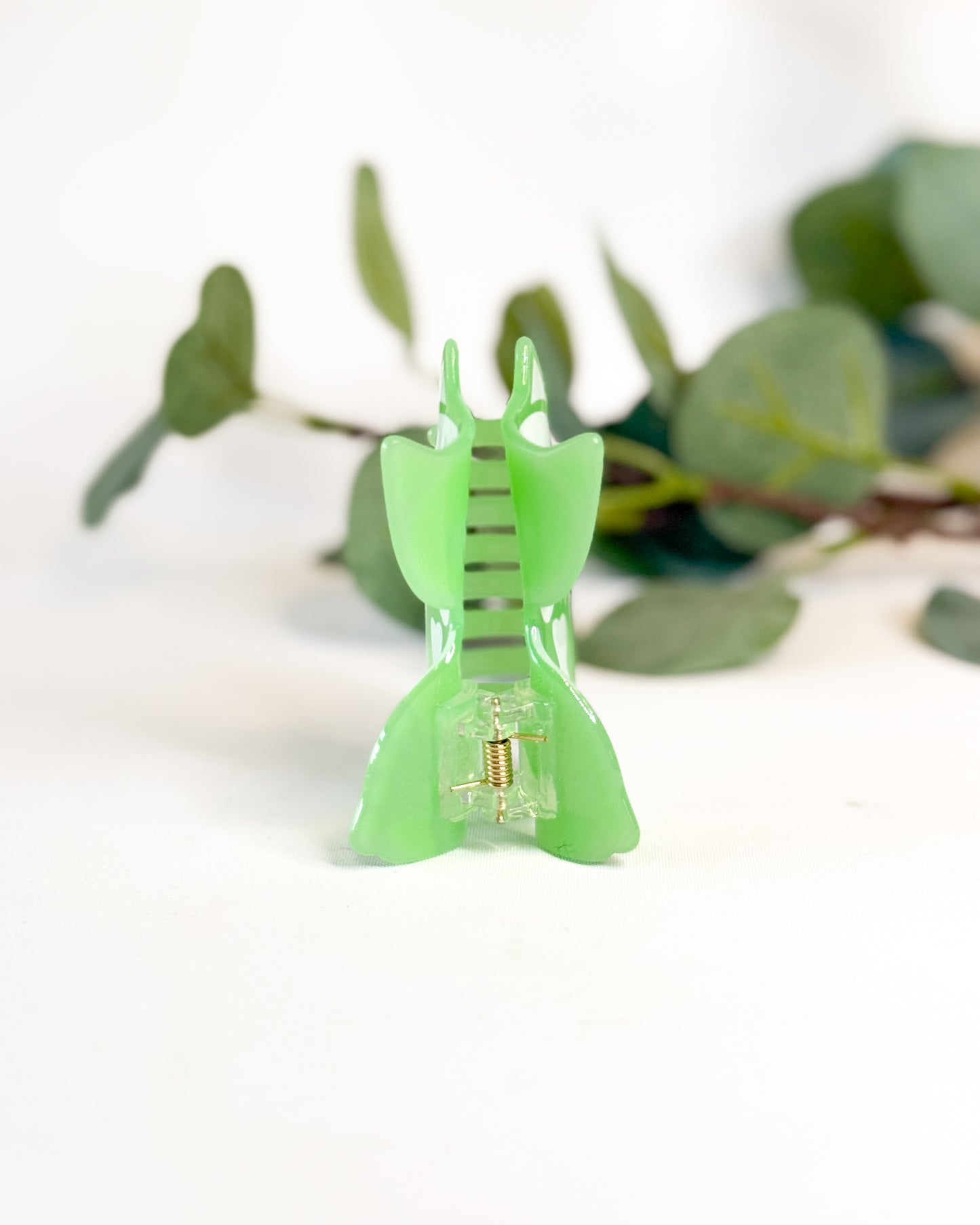 GREEN CAT GLOW IN THE DARK HALLOWEEN HAIR CLIP