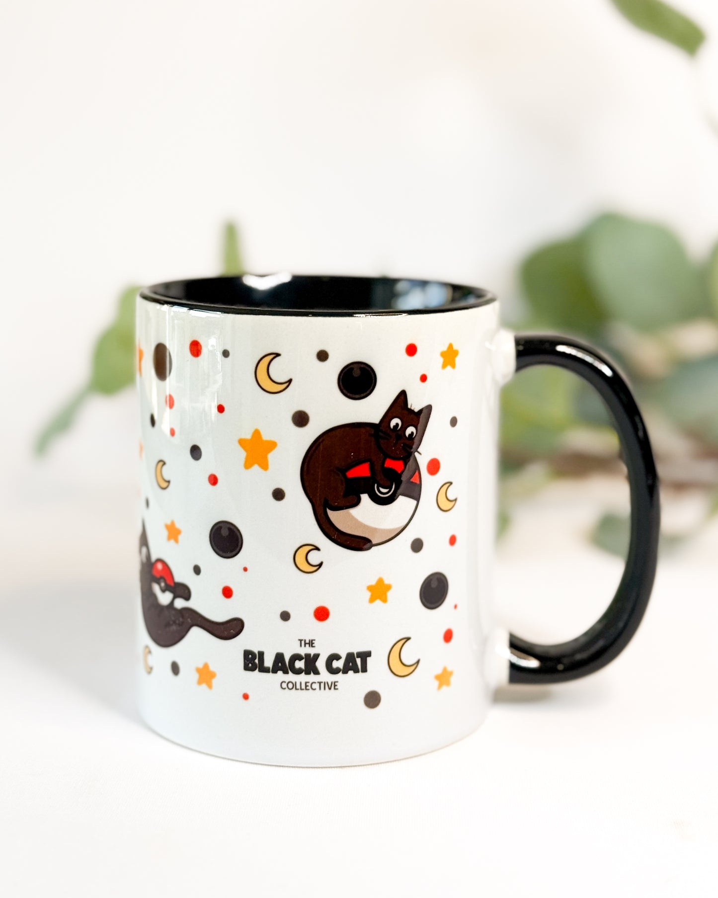 BLACK CAT POKEBALL MUG