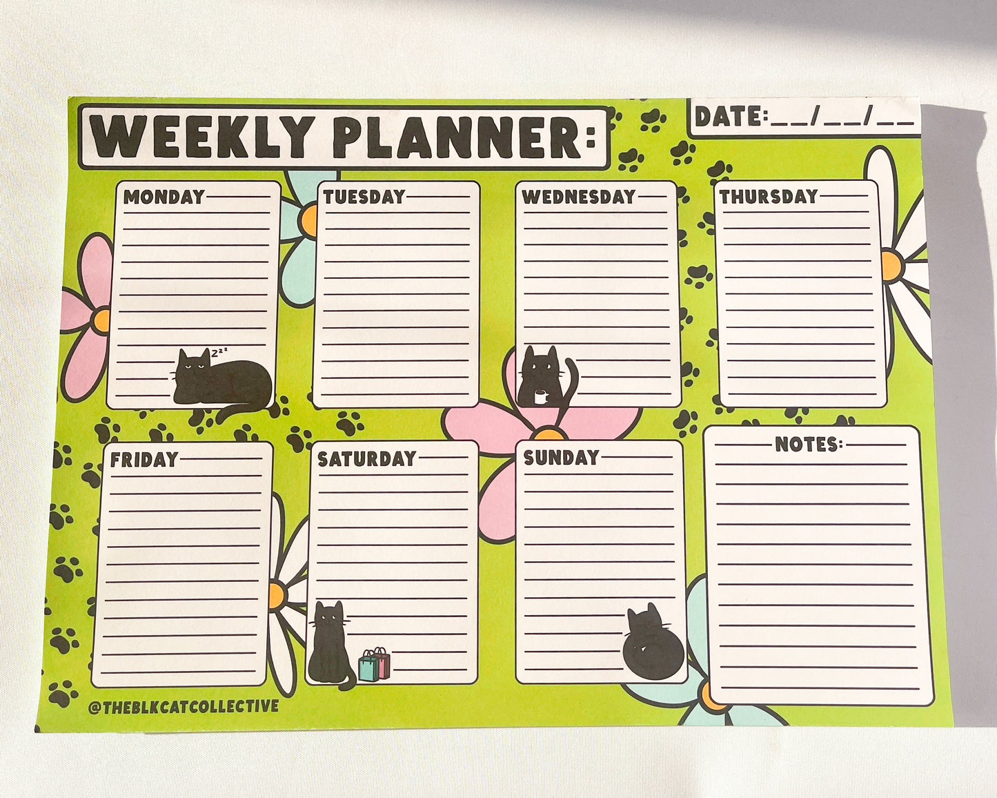 BLACK CAT A4 WEEKLY DESK PLANNER