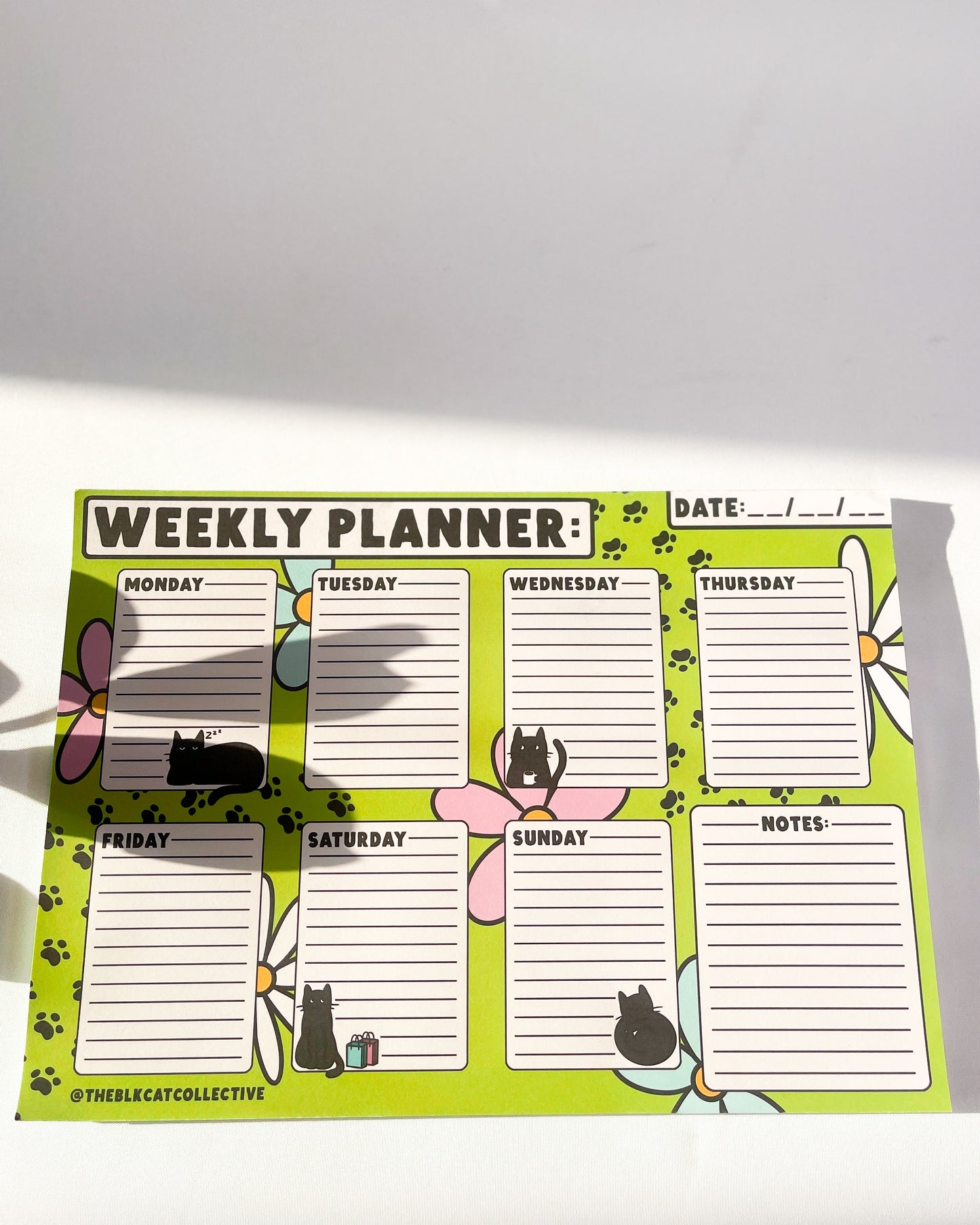 BLACK CAT A4 WEEKLY DESK PLANNER