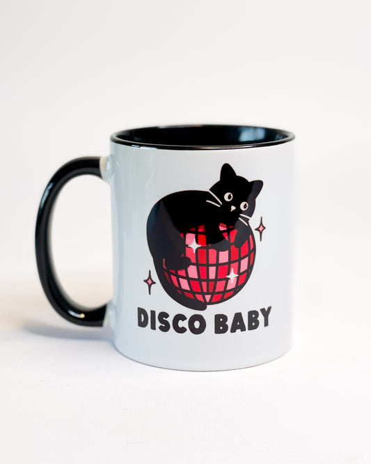 Black Cat Disco Baby Mug