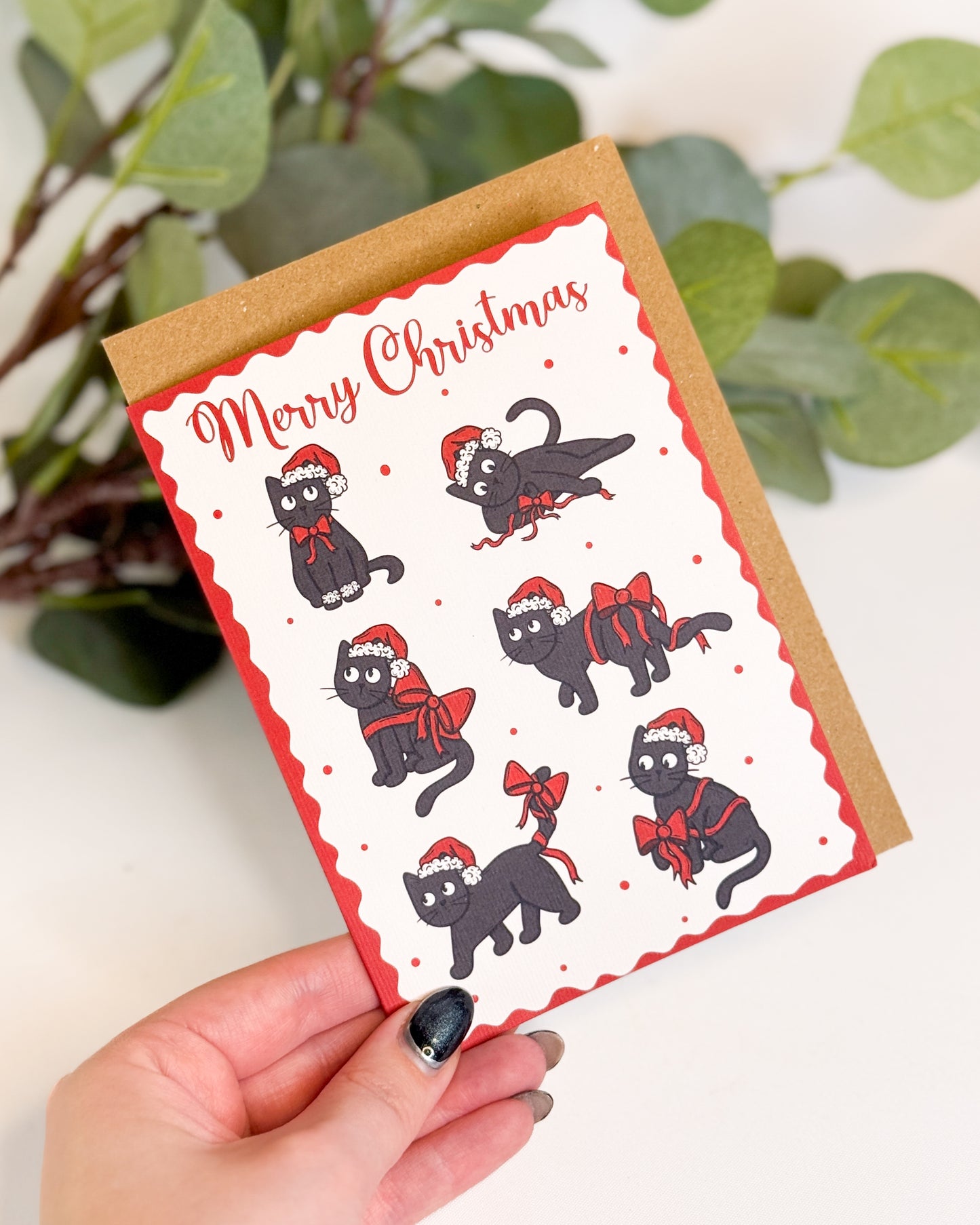 BLACK CAT CHRISTMAS 3 X A6 CHRISTMAS CARD BUNDLE