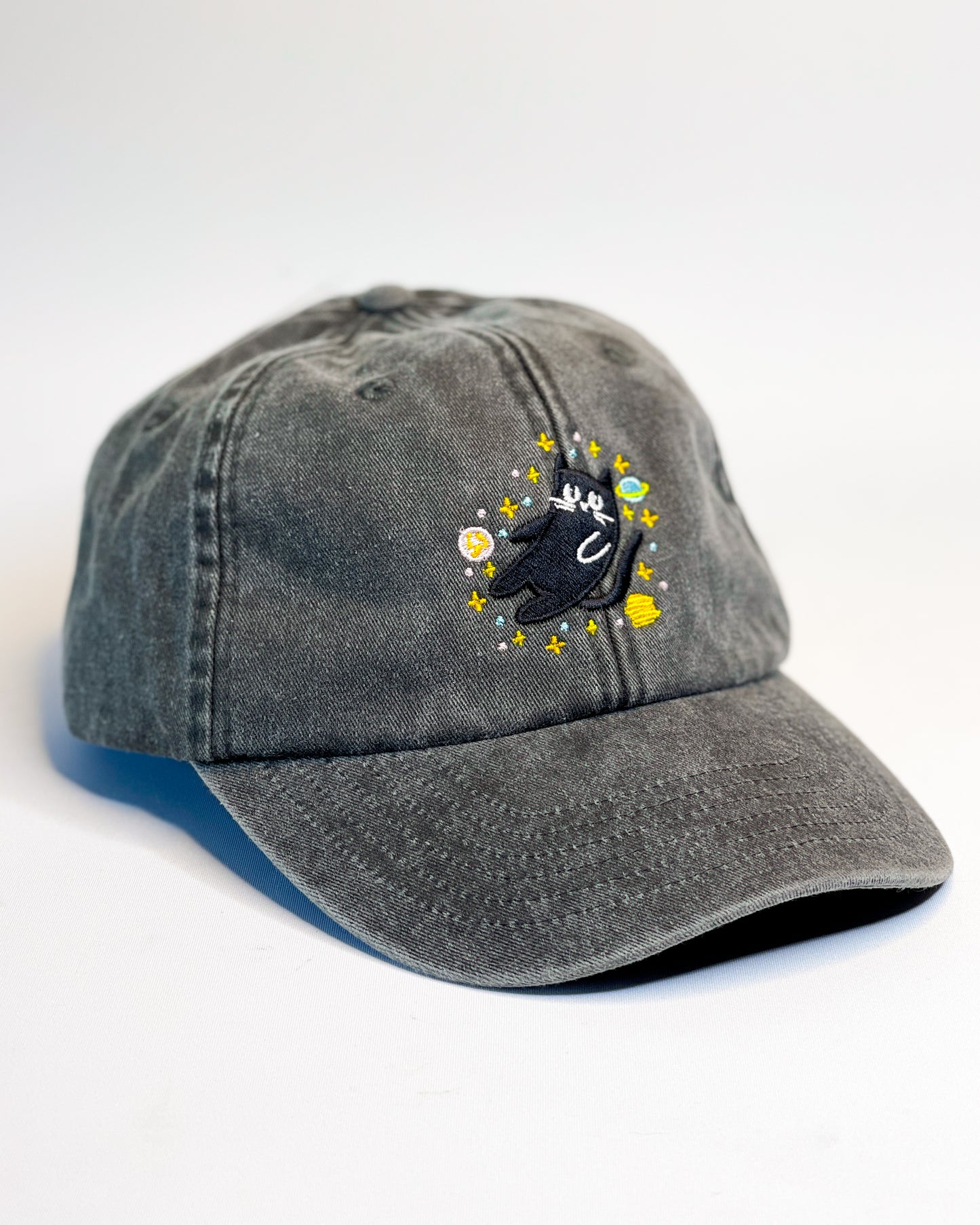 SPACE CAT EMBROIDERED DAD CAP