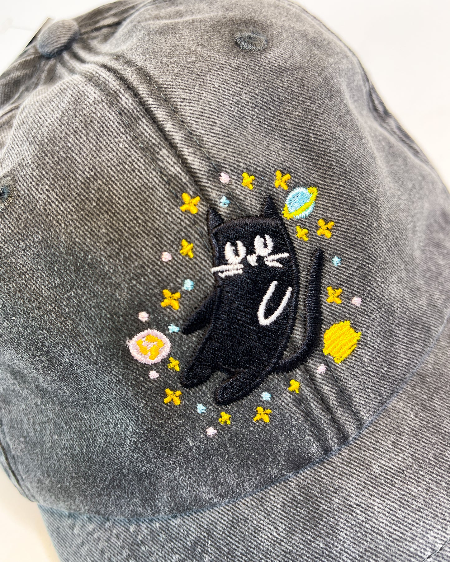 SPACE CAT EMBROIDERED DAD CAP