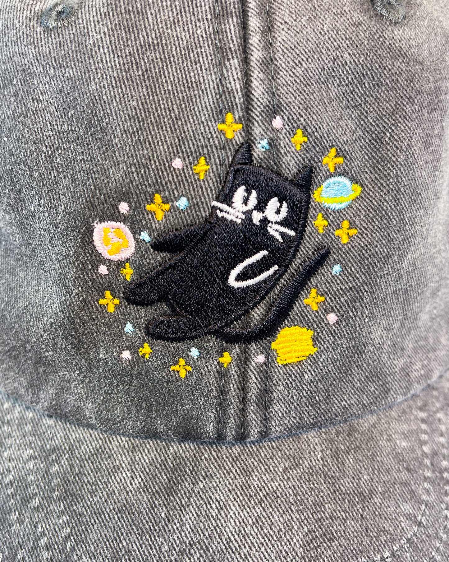 SPACE CAT EMBROIDERED DAD CAP