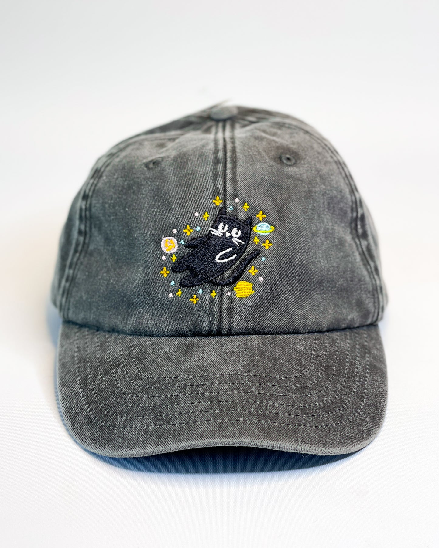 SPACE CAT EMBROIDERED DAD CAP