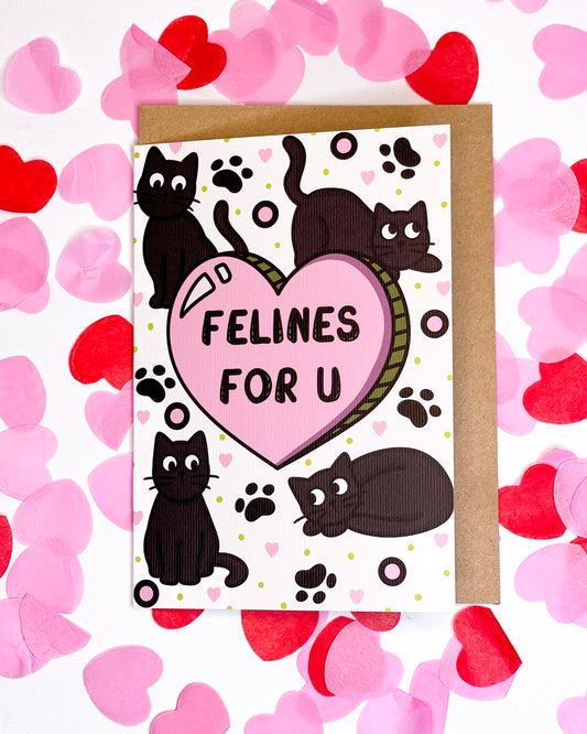 FELINES FOR U ANNIVERSARY/VALENTINES/LOVE CARD