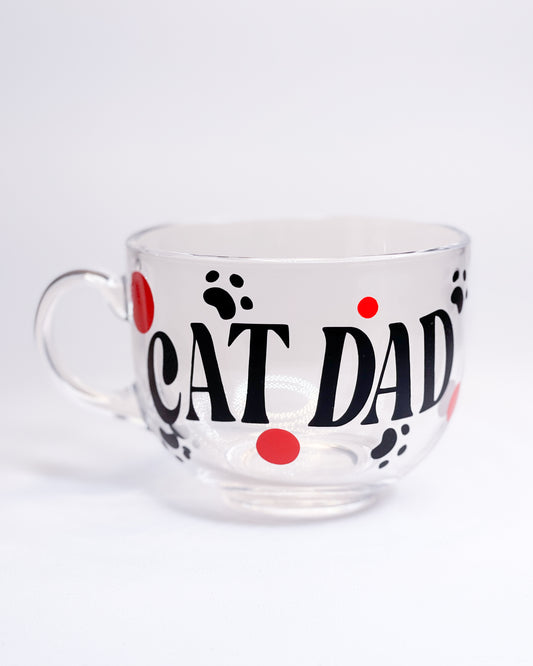 CAT DAD COLOUR CHANGING GLASS MUG