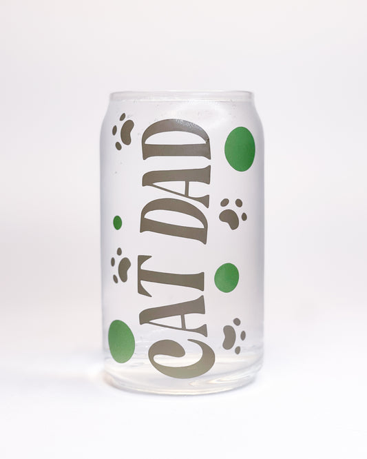 CAT DAD COLOUR CHANGING CAN GLASS