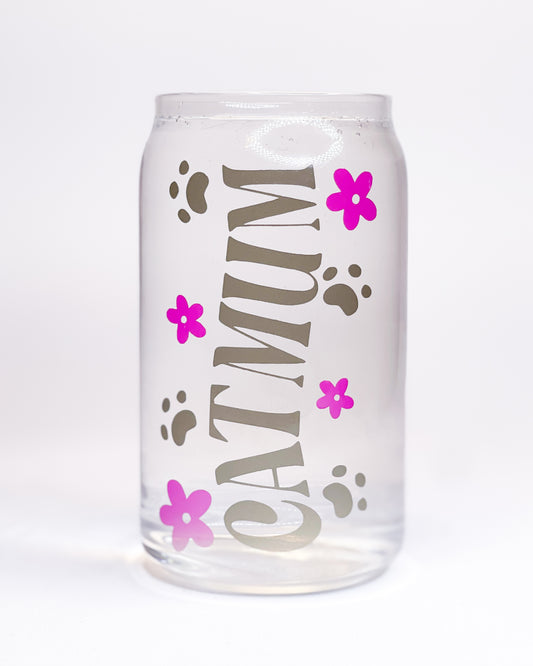 CAT MUM COLOUR CHANGING CAN GLASS