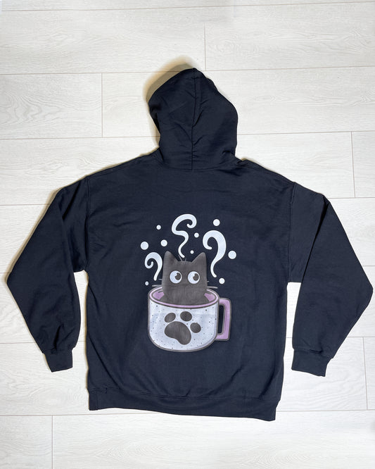 TEACUP BLACK CAT HOODIE