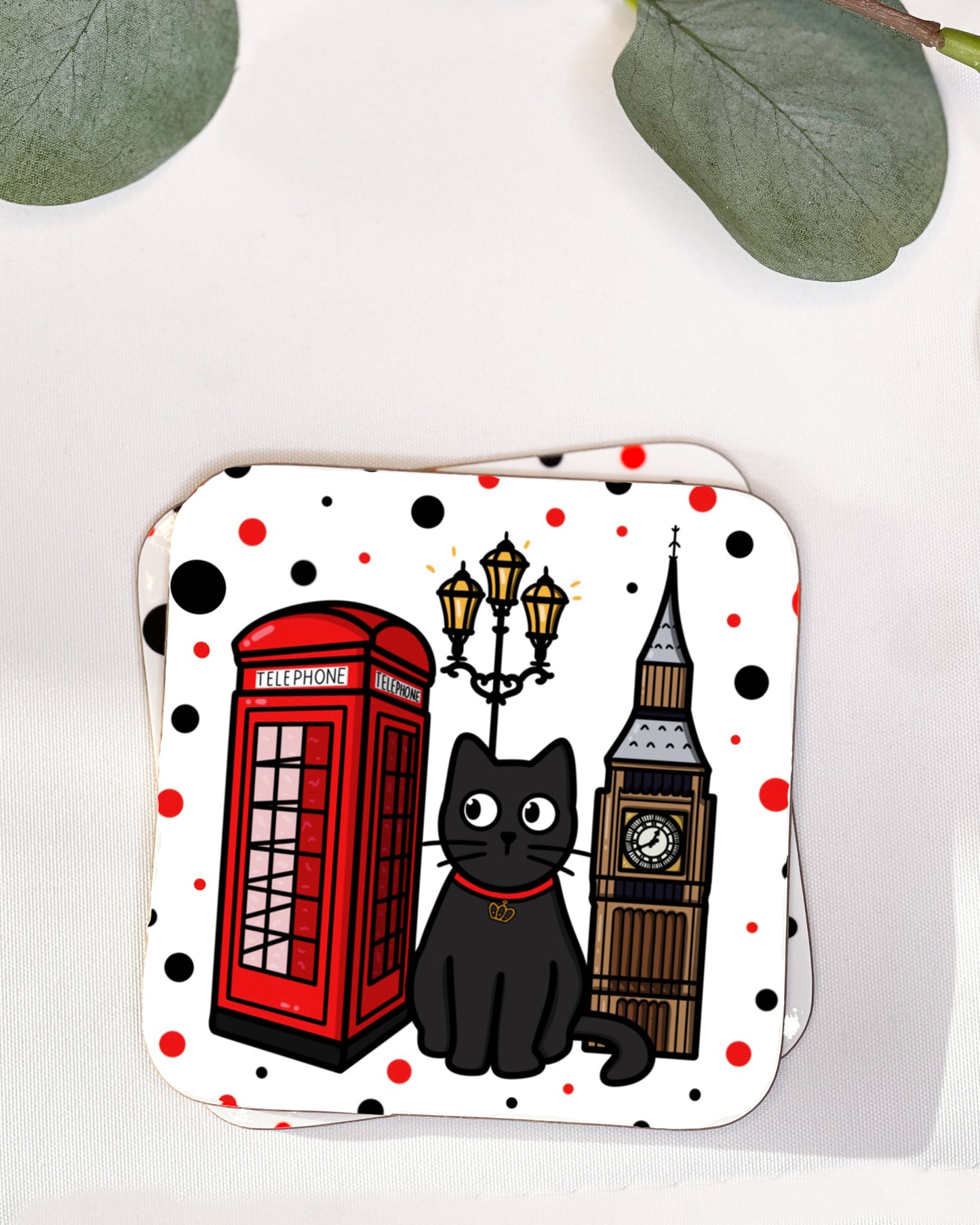 LONDON BLACK CAT COASTER