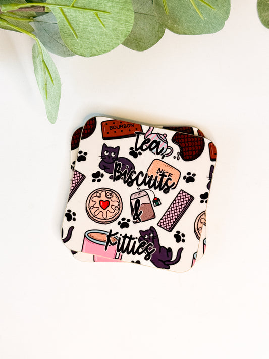 TEA BISCUITS & KITTIES COASTER