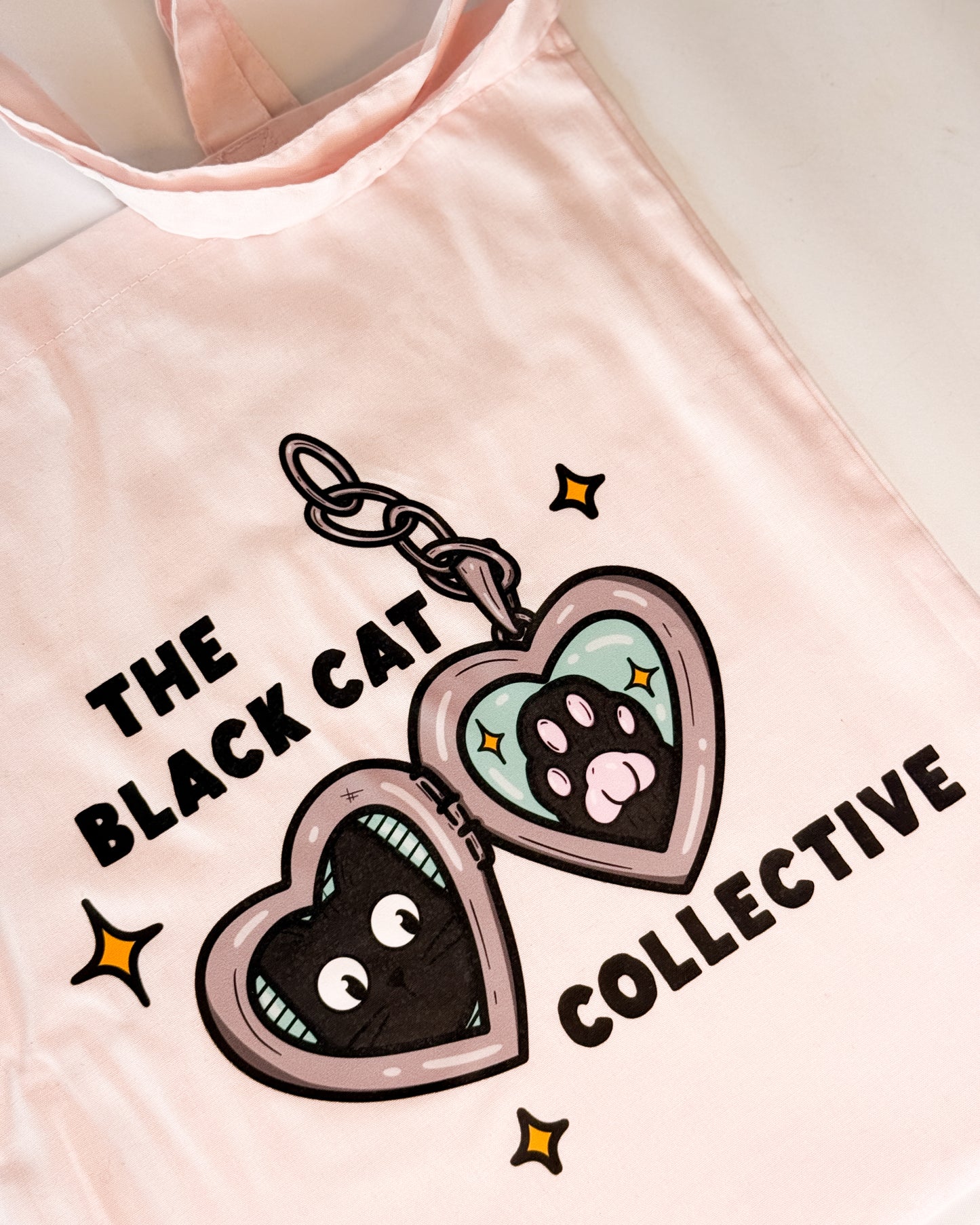 THE BLACK CAT COLLECTIVE PINK LOCKET TOTE BAG