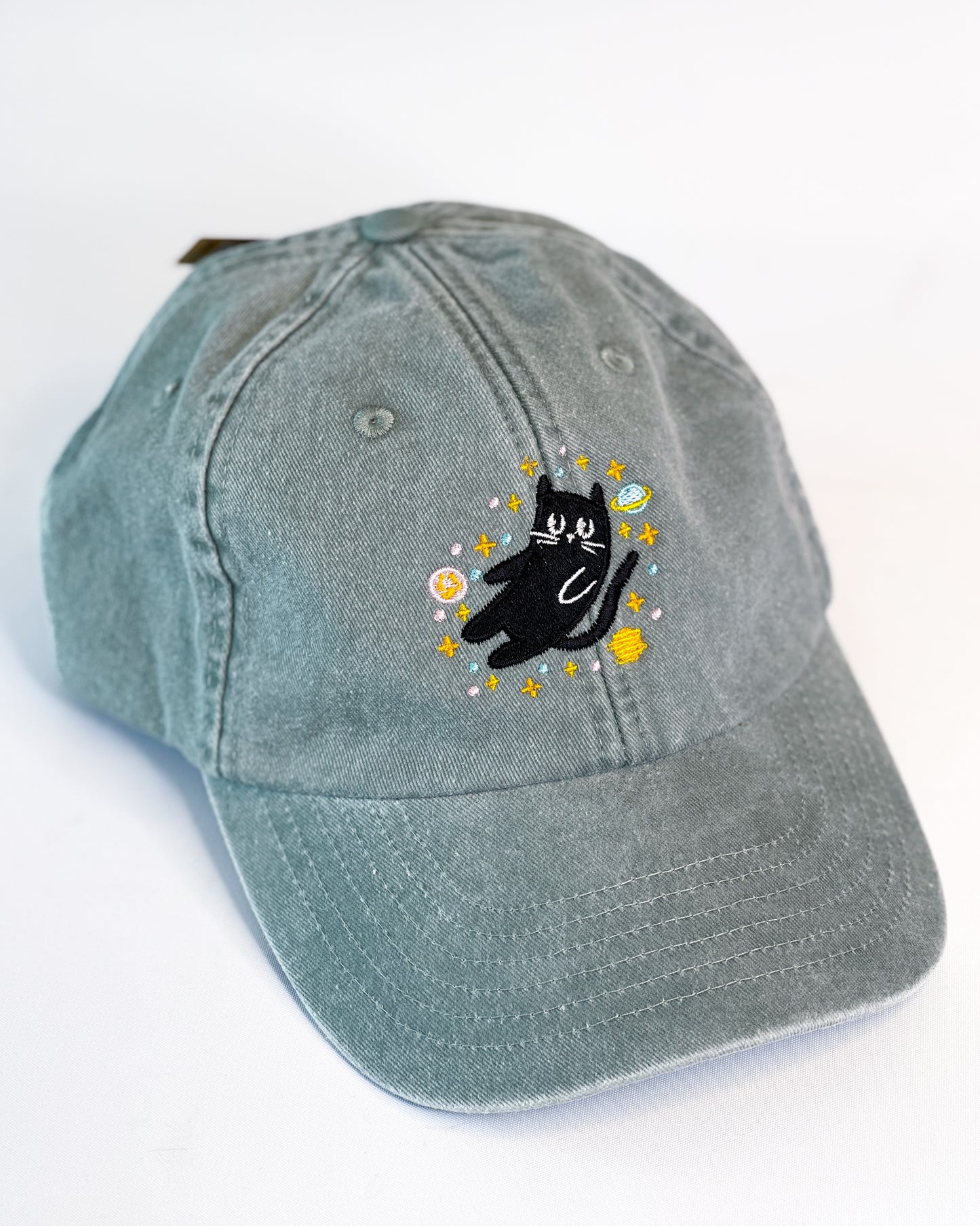 SPACE CAT EMBROIDERED DAD CAP