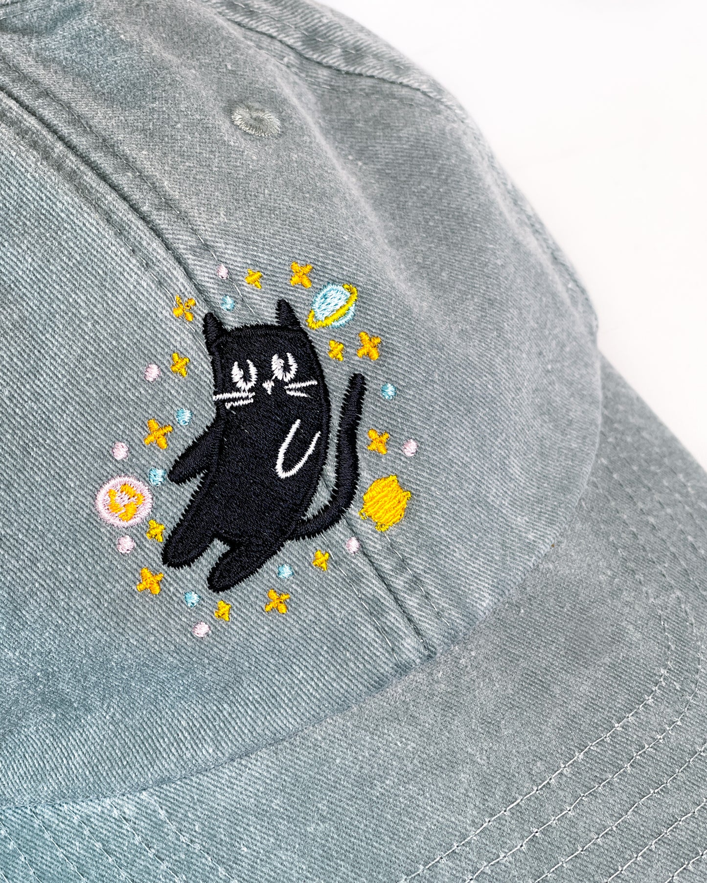 SPACE CAT EMBROIDERED DAD CAP