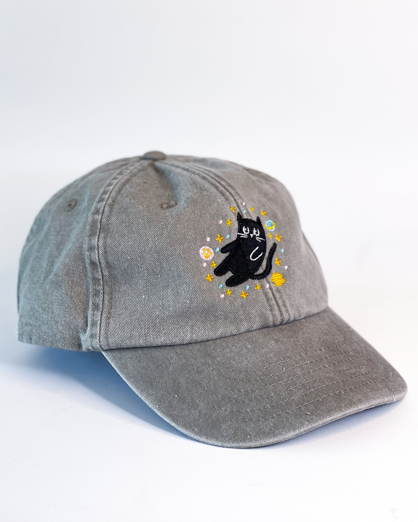 SPACE CAT EMBROIDERED DAD CAP