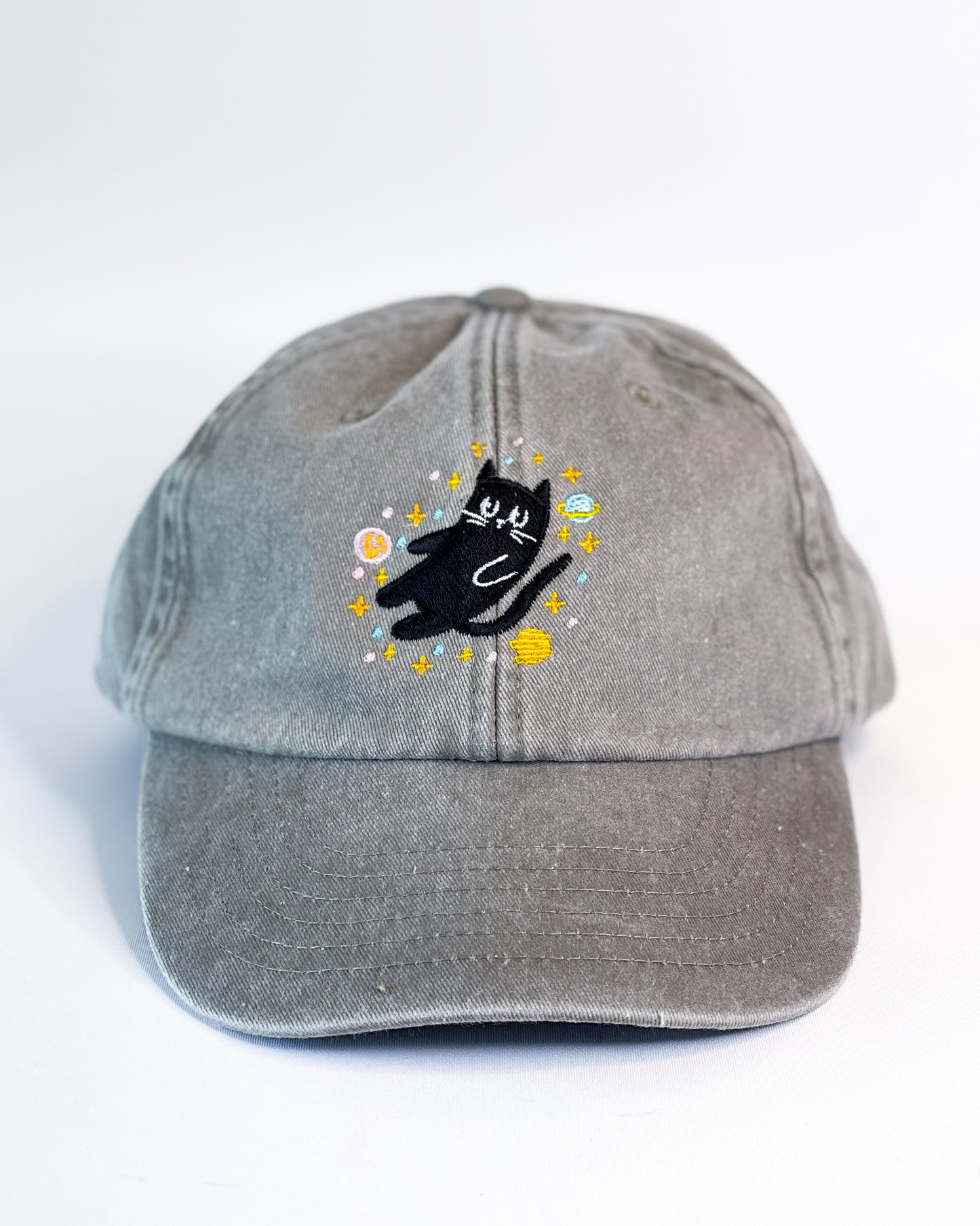 SPACE CAT EMBROIDERED DAD CAP