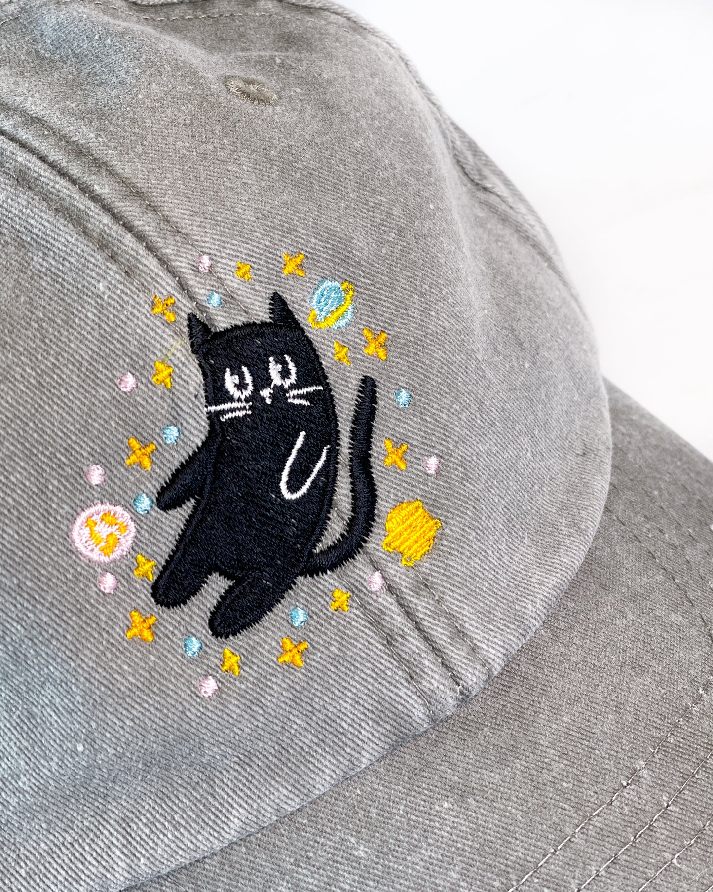 SPACE CAT EMBROIDERED DAD CAP