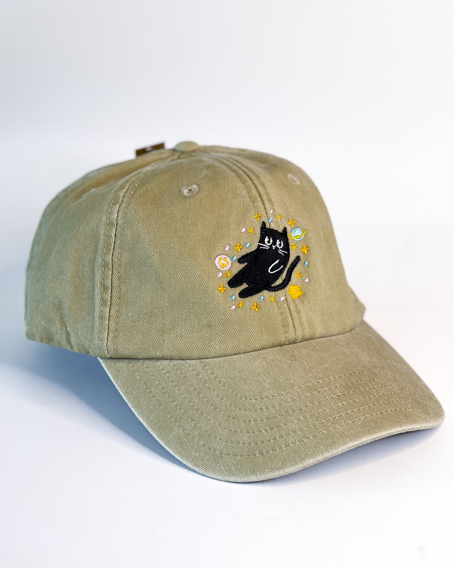 SPACE CAT EMBROIDERED DAD CAP