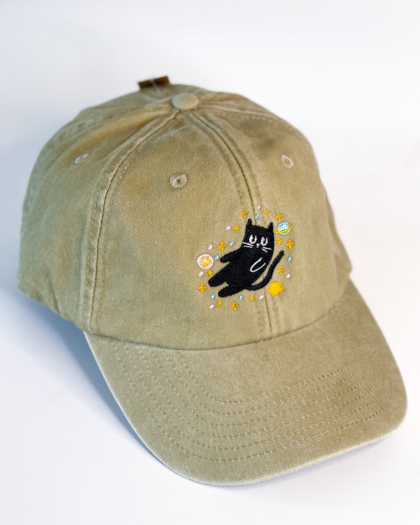 SPACE CAT EMBROIDERED DAD CAP