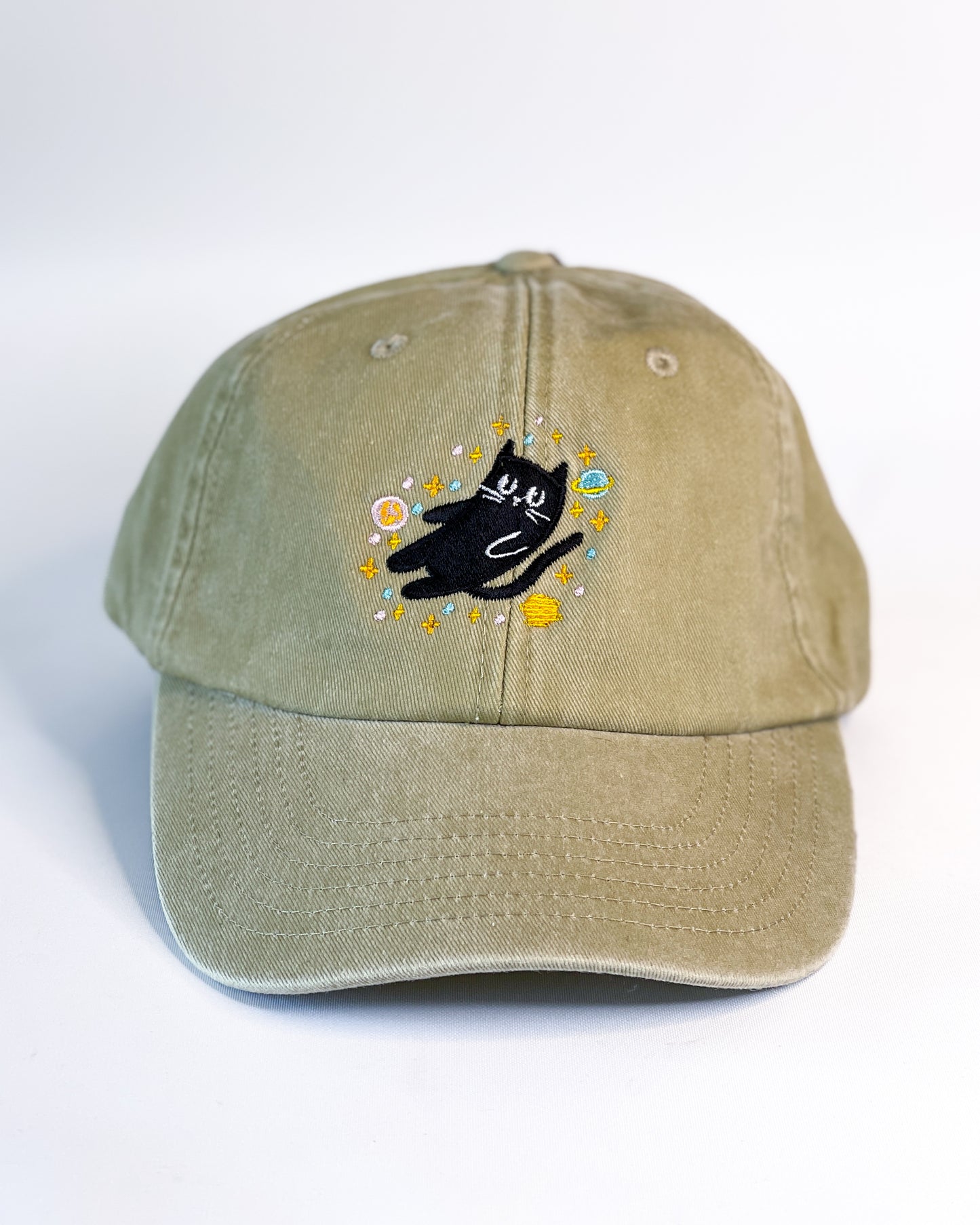 SPACE CAT EMBROIDERED DAD CAP