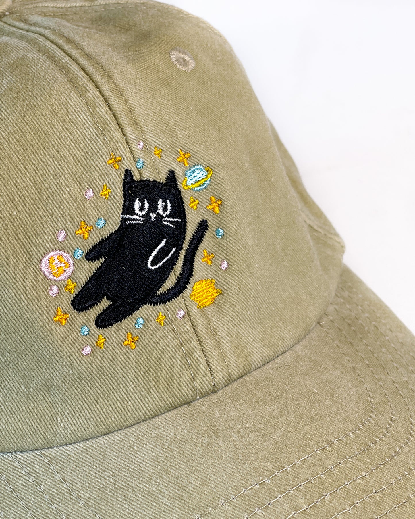 SPACE CAT EMBROIDERED DAD CAP