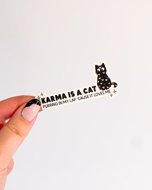 KARMA IS A CAT TAYLOR SWIFT GLOSSY VINYL STICKER