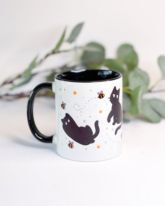 BEE BLACK CAT MUG