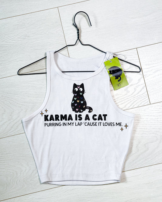 KARMA IS A CAT TAYLOR SWIFT RIBBED TANK TOP