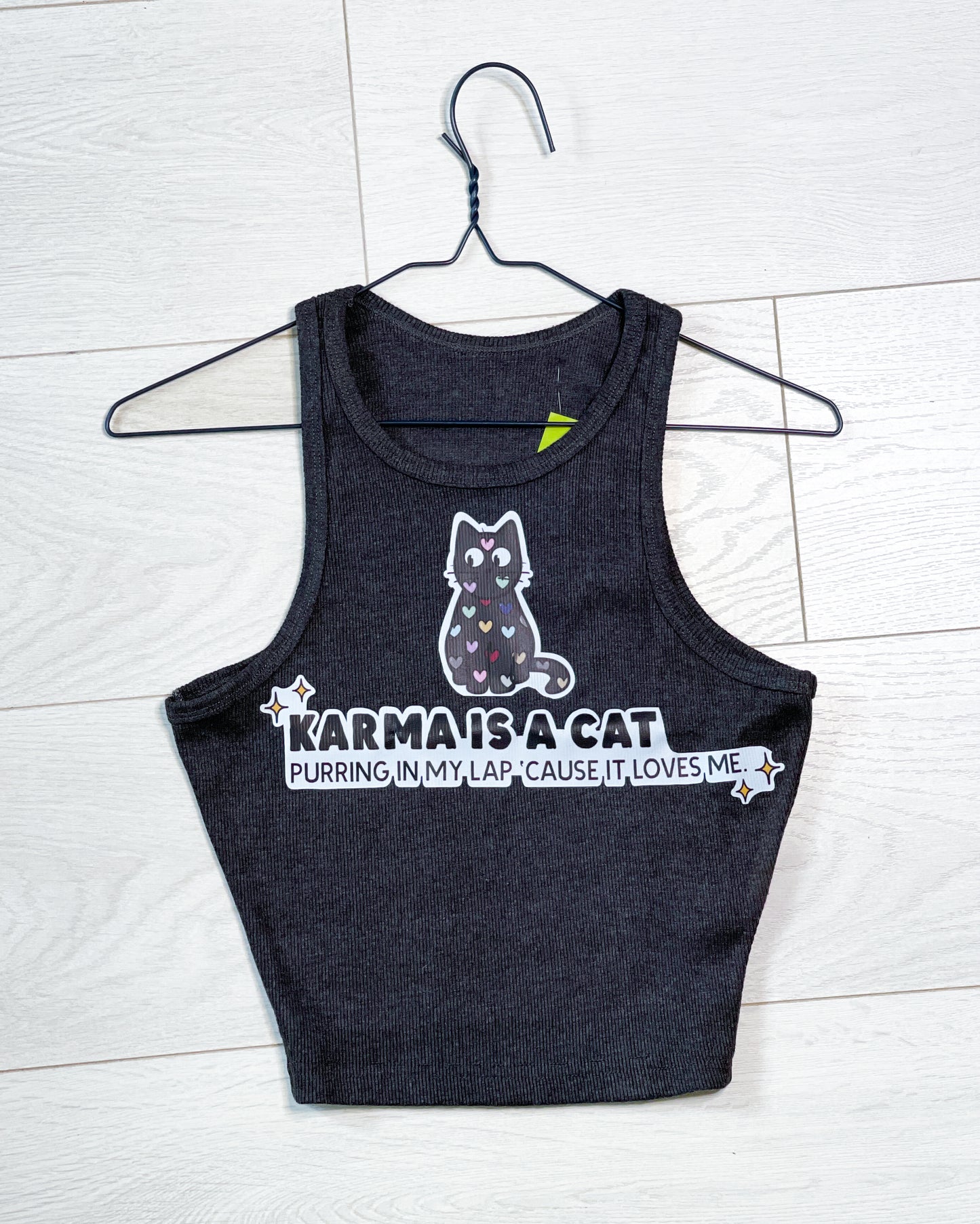 KARMA IS A CAT TAYLOR SWIFT RIBBED TANK TOP