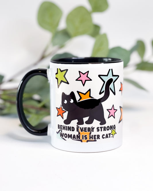 STRONG WOMAN CAT MUG