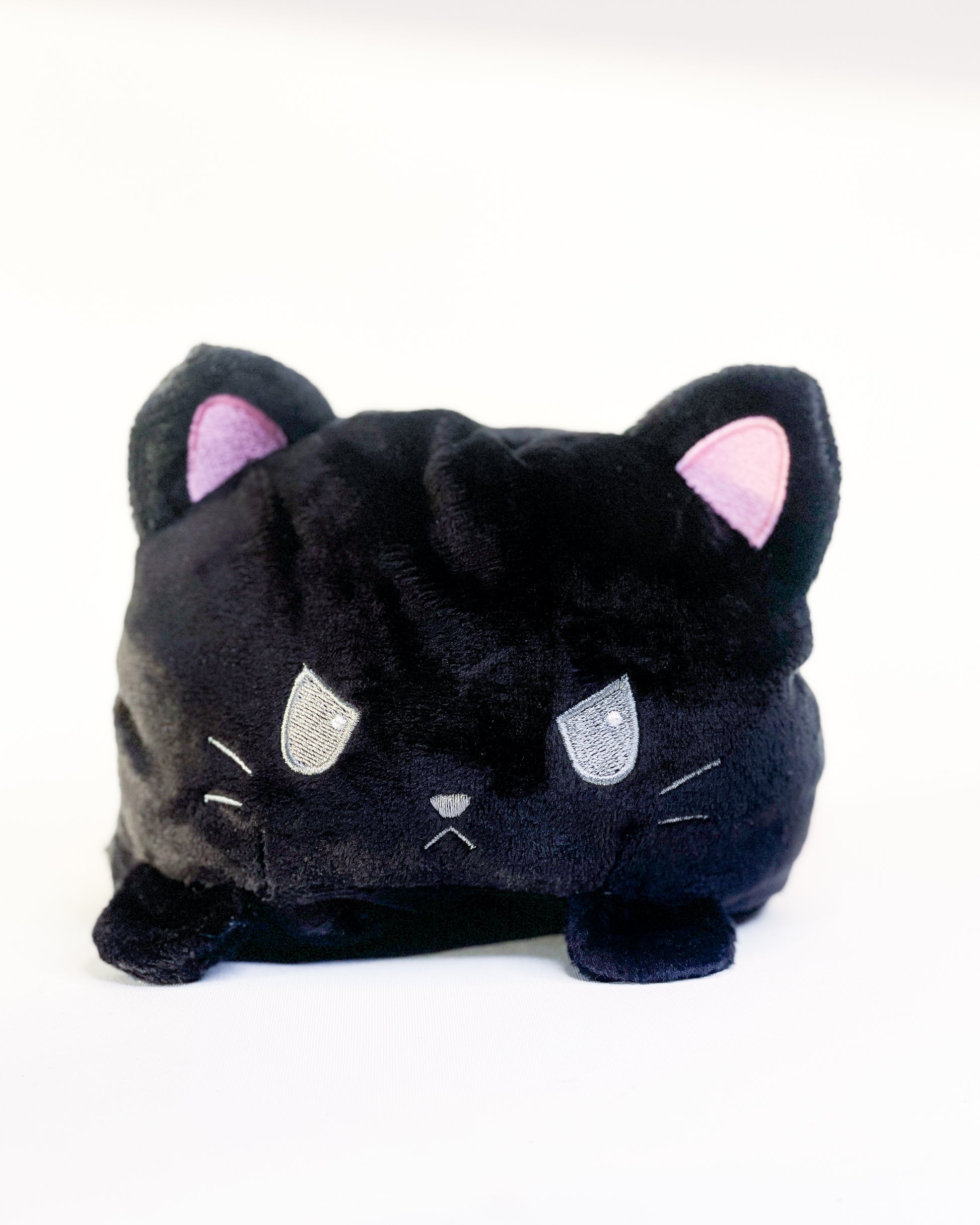 Reversible Cat Plushie Glow in the Dark (Happy Green+Angry Black