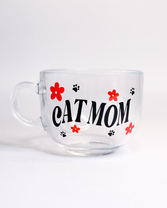 CAT MOM COLOUR CHANGING GLASS MUG