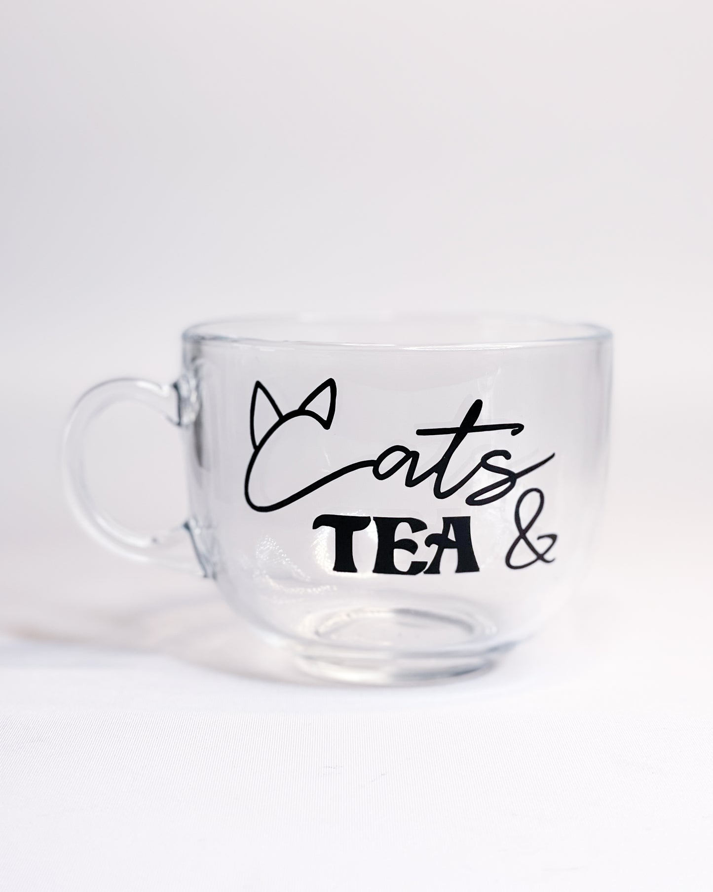 CATS AND TEA GLASS MUG