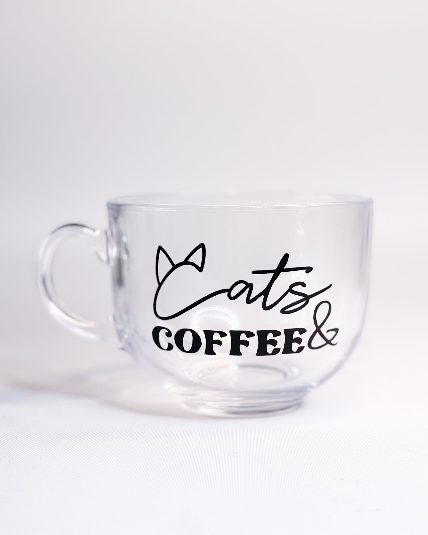 CATS AND COFFEE GLASS MUG