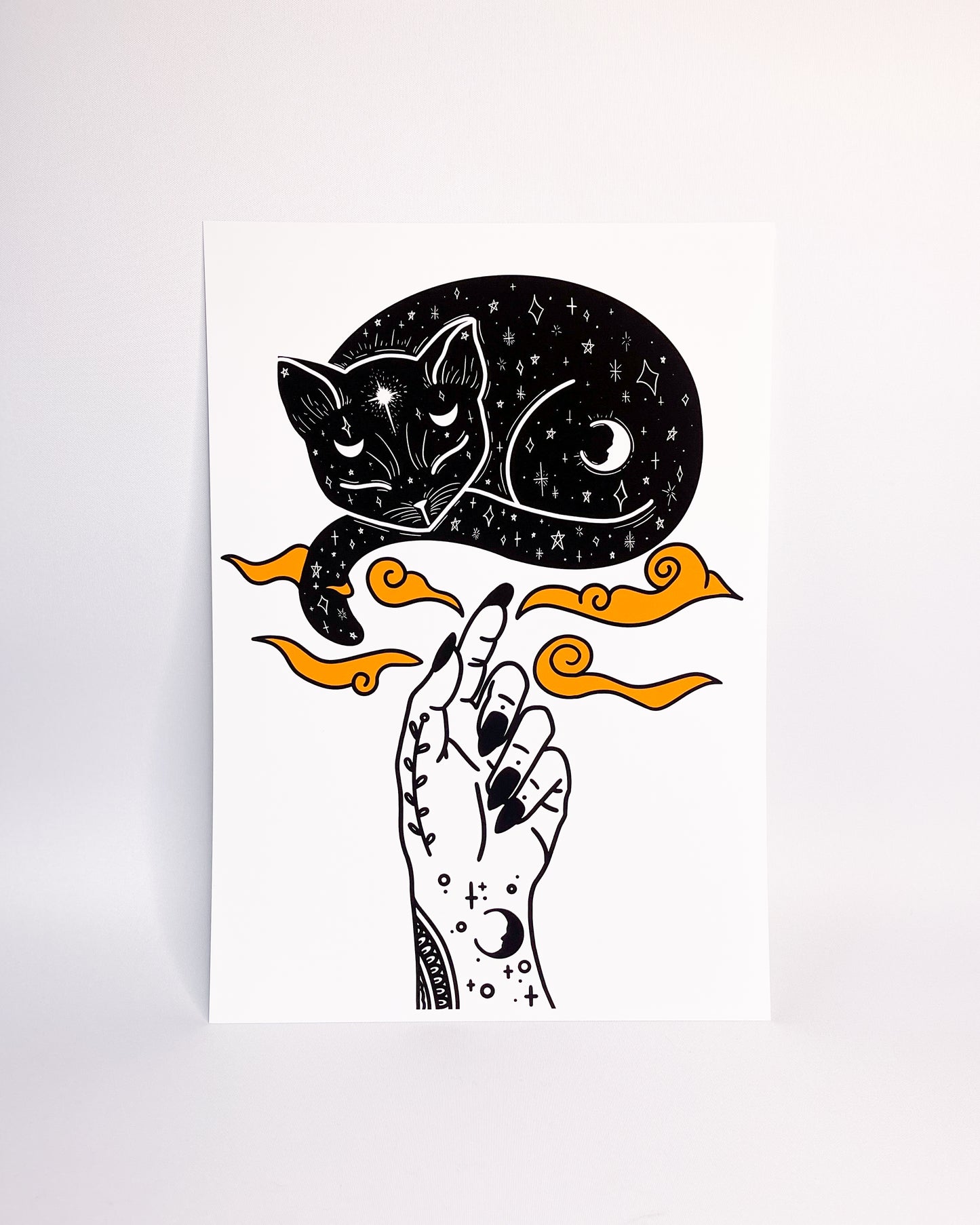 BLACK CAT STAR PRINT