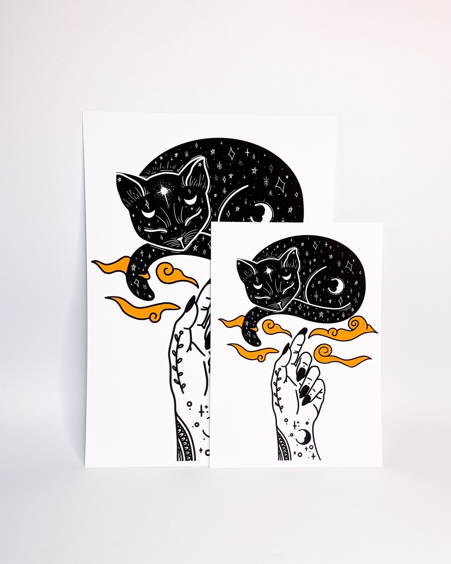 BLACK CAT STAR PRINT