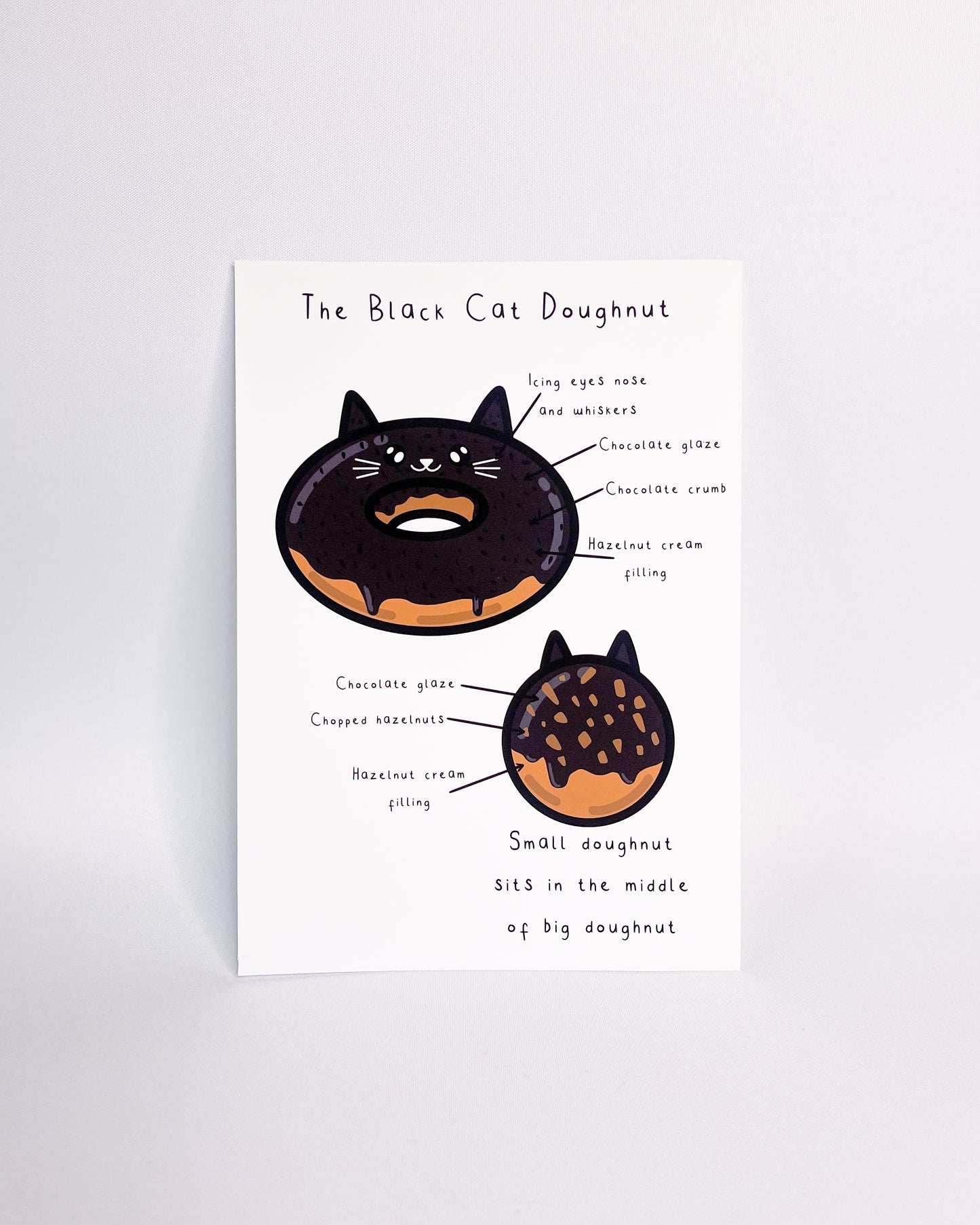 BLACK CAT DOUGHNUT PRINT