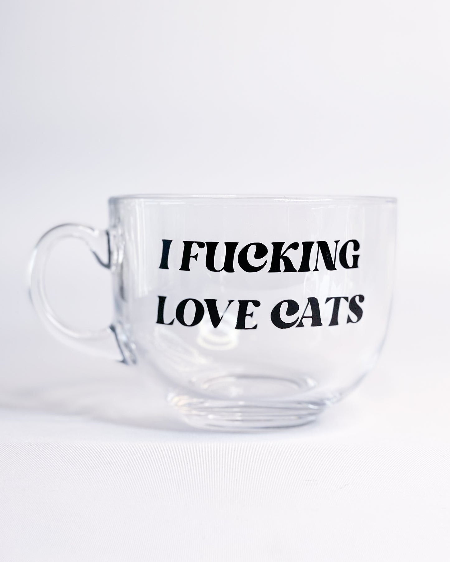 I FUCKING LOVE CATS GLASS MUG