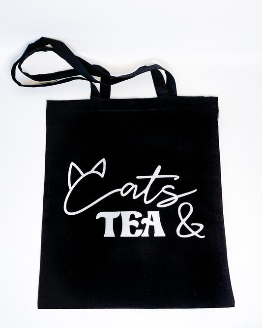 CATS AND TEA TOTE BAG